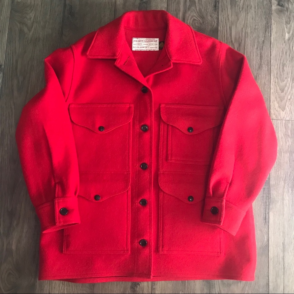 Filson Vintage double Mackinaw Red EUC Size S-M